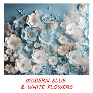 MODERN BLUE & WHITE FLOWERS